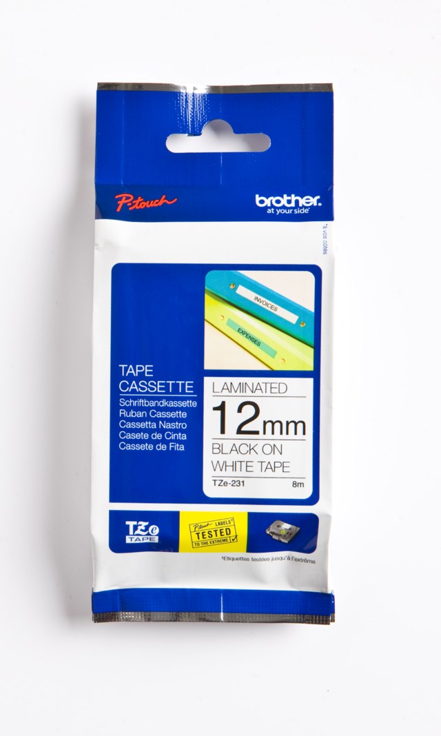 Märkband Brother svart/vit 12mm x 8m - 12mmx8m - 1