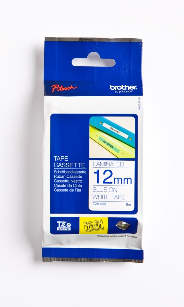 Märkband Brother blå/vit 12mm x 8m - 12mmx8m - 1
