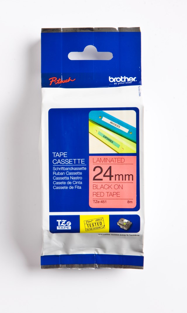 Märkband Brother svart/röd 24mm x 8m - 24mmx8m - 1