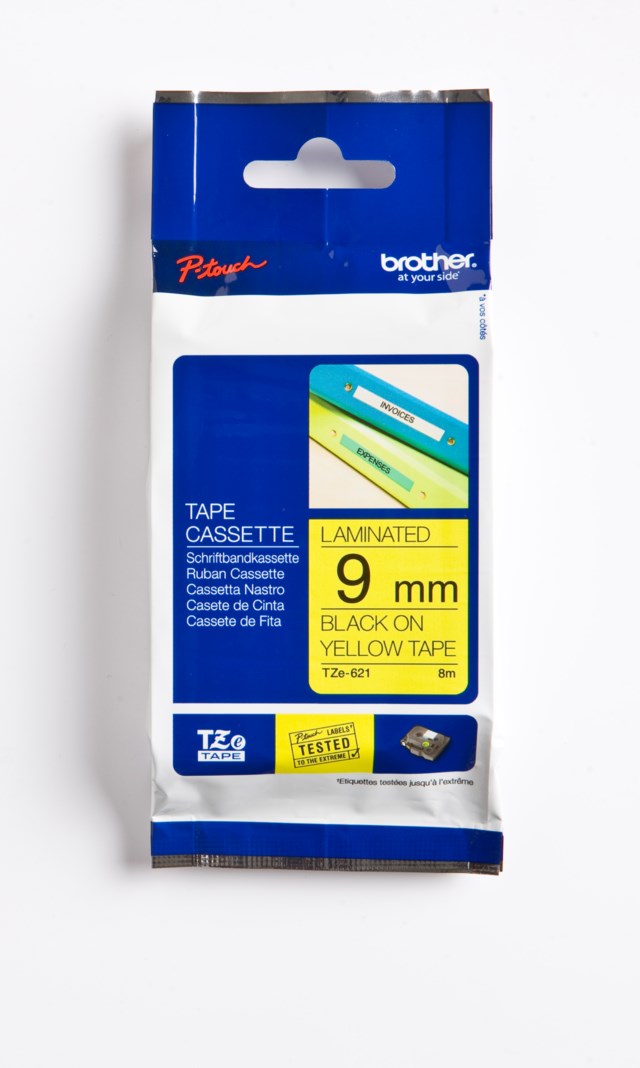 Märkband Brother svart/Gul 9mm x 8m - 9mmx8m - 1