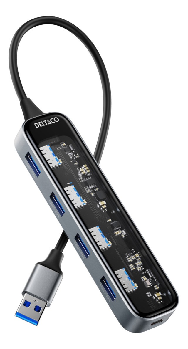 Transparent USB-A Hub 5 Gbps 4x USB-A - 1