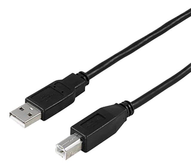 USB 2.0-kabel Typ A hane Typ B hane 0.5m Svart - 1