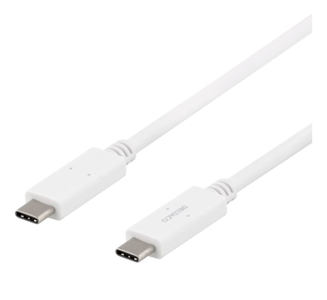 USB-C till USB-C kabel 5Gbit/s 5A 1m Vit - 1