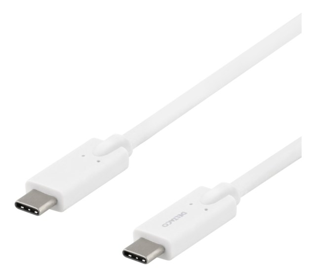 USB-C till USB-C kabel 5Gbit/s 5A 2m Vit - 1