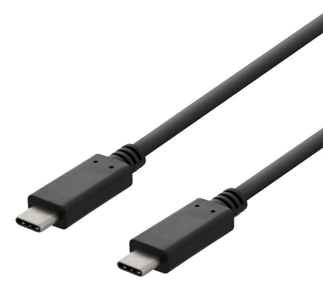 USB 2.0 USB-C USB-C laddningskabel 3A 2m Svart - 1