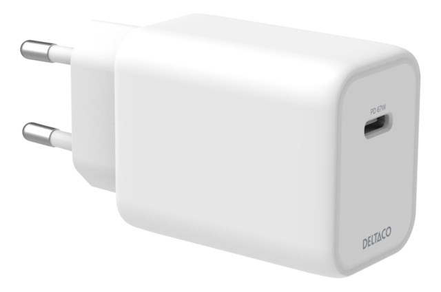 USB-C GaN Väggladdare 67W GaN 1x USB-C PPS Vit - 1