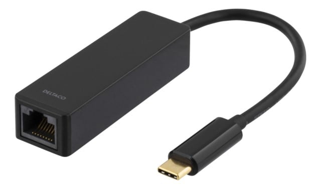 USB 3.1 Nätverksadapter Gigabit 1xRJ45 USB Typ C Svart - 1