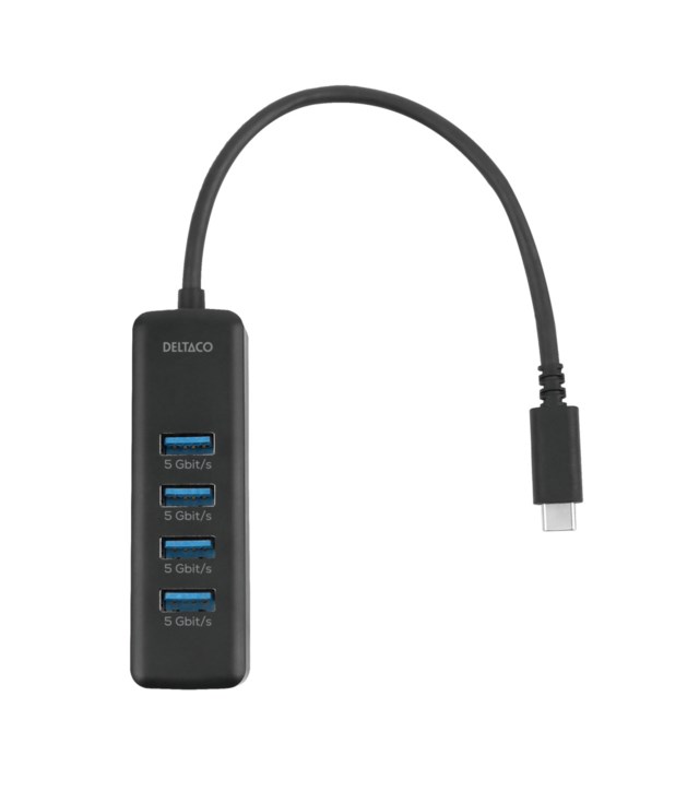 USB-C Hub 5 Gbps 4x USB-A Slim Svart - 1