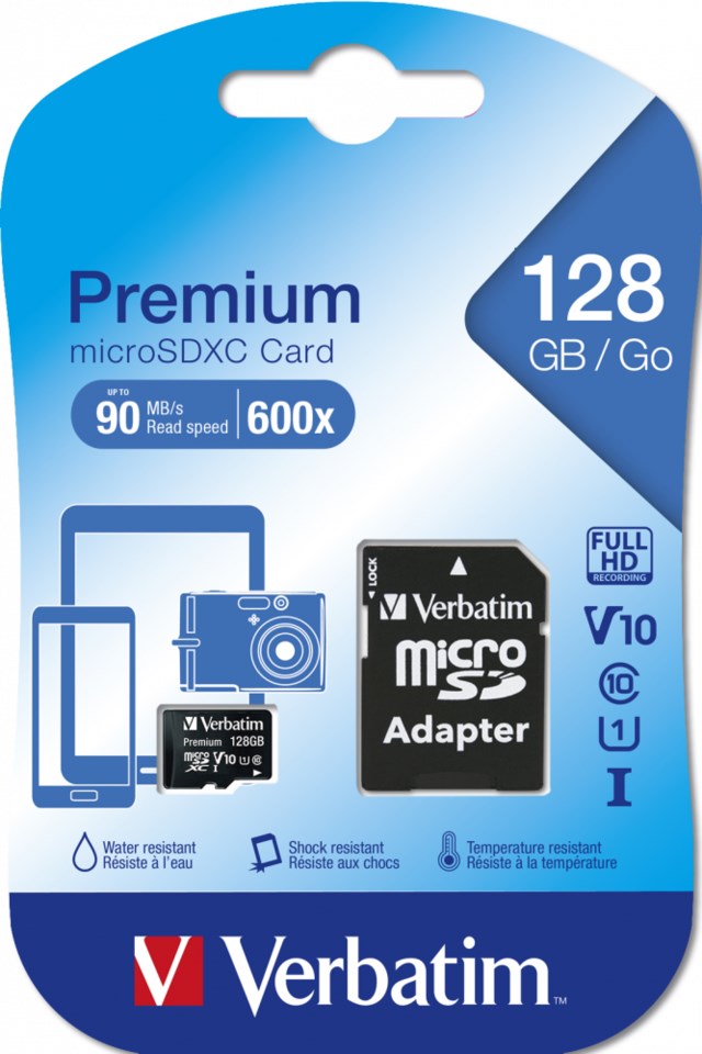 Minneskort Verbatim Micro SDXC 128GB med adapter - 1