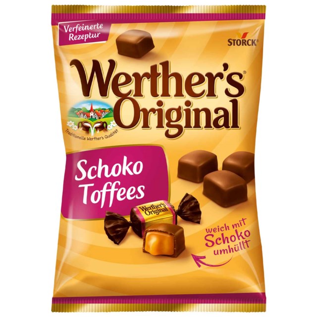 Godis Storck Werthers Original Choco Toffees, mjuk kola, 1000g - 1kg - 1